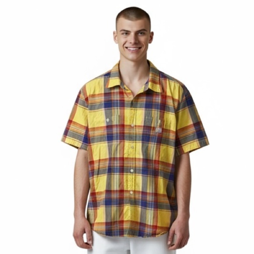 VTG RALPH LAUREN DENIM & SUPPLY Mens Madras Casual Button Down Shirt Size XLT